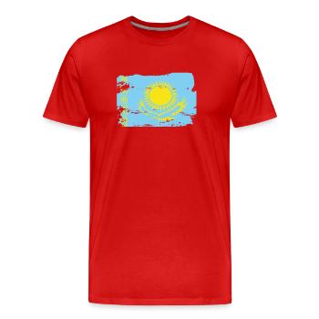 Offizielle kasachische Flagge Kazakh Country Pride - Männer Premium Bio T-Shirt - Rot - Vorne - Damien (186cm)