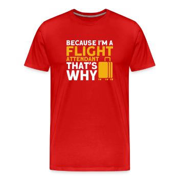 Personnel de cabine de l’hôtesse de l’air hôtesse de l’air - T-shirt bio Premium Homme - rouge - Devant - Damien (186cm)