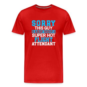 Personnel de cabine de l’hôtesse de l’air hôtesse de l’air - T-shirt bio Premium Homme - rouge - Devant - Damien (186cm)