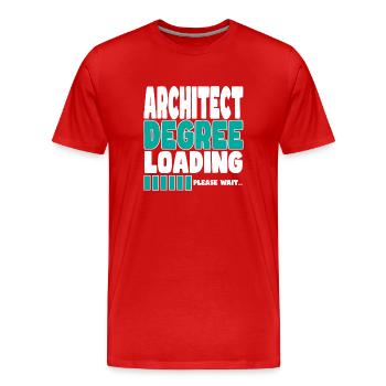 L’architecte invite à la formation - T-shirt bio Premium Homme - rouge - Devant - Damien (186cm)