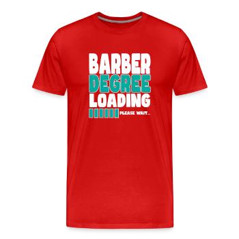 Le coiffeur invite à la formation - T-shirt bio Premium Homme - rouge - Devant - Damien (186cm)