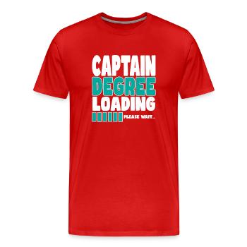 Le capitaine invite à la formation - T-shirt bio Premium Homme - rouge - Devant - Damien (186cm)