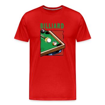 Billard Billard Tisch Billardspieler - Männer Premium Bio T-Shirt - Rot - Vorne - Damien (186cm)