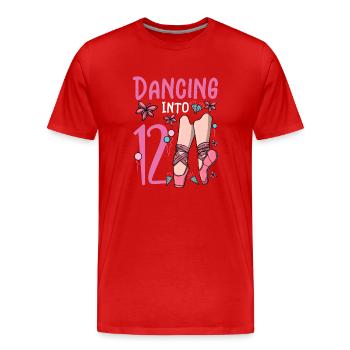Ballettschuhe Tanzballerina 12 Ballett Geburtstag - Männer Premium Bio T-Shirt - Rot - Vorne - Damien (186cm)