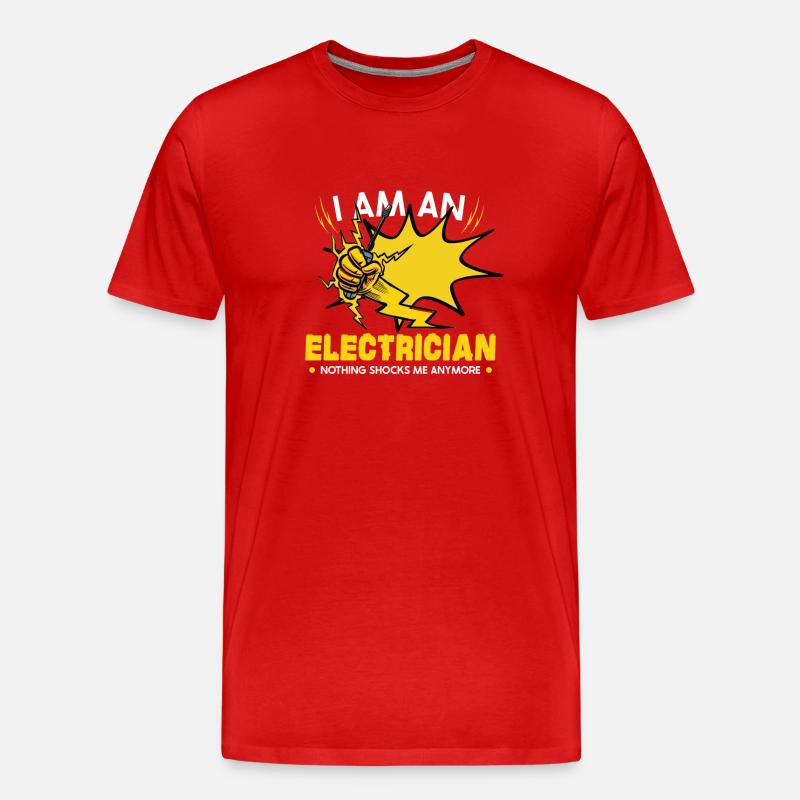 Electrician Electrical Engineer Lineman Electrical - Männer Premium Bio T-Shirt - Rot