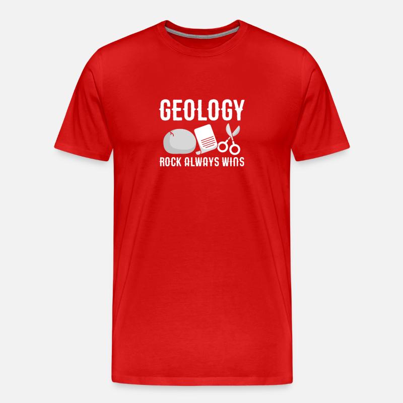 Stein gewinnt immer - Männer Premium Bio T-Shirt - Rot