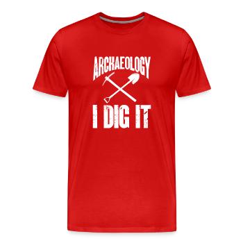 Archéologie Cadeau Archéologue - T-shirt bio Premium Homme - rouge - Devant - Damien (186cm)