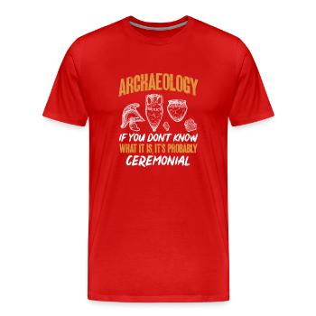Archéologie Cadeau Archéologue - T-shirt bio Premium Homme - rouge - Devant - Damien (186cm)