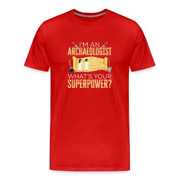 Archéologie Cadeau Archéologue - T-shirt bio Premium Homme - rouge - Devant - Damien (186cm)