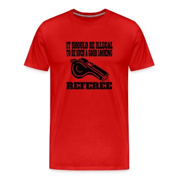 Arbitre De Football Arbitre Cadeau - T-shirt bio Premium Homme - rouge - Devant - Damien (186cm)