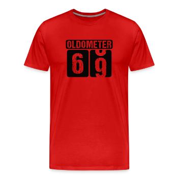 69 Anniversaire Célébration Année de naissance 69e Célébration Année de construction - T-shirt bio Premium Homme - rouge - Devant - Damien (186cm)