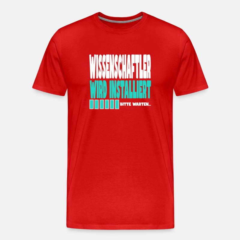 Wissenschaftler wird installiert - Männer Premium Bio T-Shirt - Rot