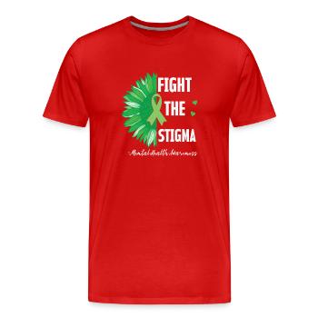 Bekämpfen Sie das Stigma Mental Health Awareness - Männer Premium Bio T-Shirt - Rot - Vorne - Damien (186cm)