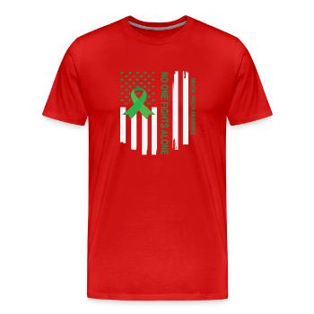 Sensibilisation à la santé mentale Personne ne se bat seul États-Unis - T-shirt bio Premium Homme - rouge - Devant - Damien (186cm)