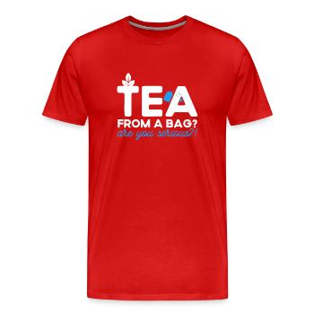 Tea Drinker Tea Lover Gift Tea - Men's Premium Organic T-Shirt - red - Front - Damien (186cm)