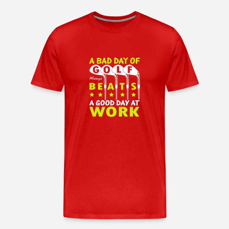 golf beats work - Männer Premium Bio T-Shirt - Rot