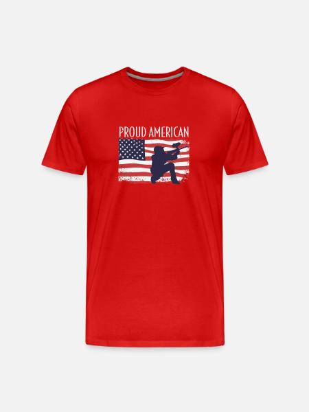 Drapeau américain Paintball - T-shirt bio Premium Homme - rouge
