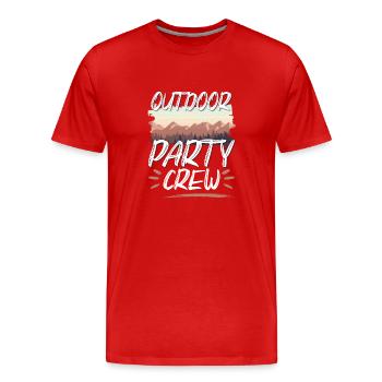 Équipe de fête en plein air - T-shirt bio Premium Homme - rouge - Devant - Damien (186cm)