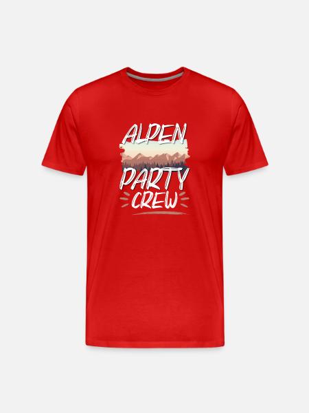 Alpen Party Crew - Men's Premium Organic T-Shirt - red