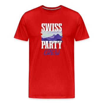 Swiss Party Crew - T-shirt bio Premium Homme - rouge - Devant - Damien (186cm)