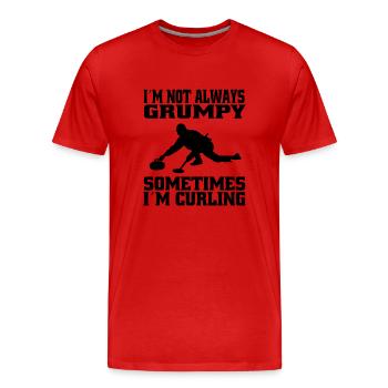 Curling Stone Curling Stone Gift Curl Curler - T-shirt bio Premium Homme - rouge - Devant - Damien (186cm)