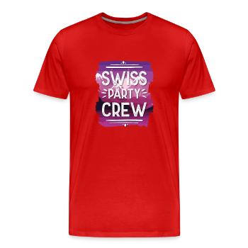 Swiss Party Crew - T-shirt bio Premium Homme - rouge - Devant - Damien (186cm)