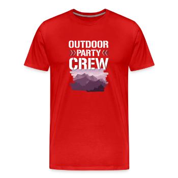 Équipe de fête en plein air - T-shirt bio Premium Homme - rouge - Devant - Damien (186cm)