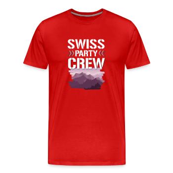 Swiss Party Crew - T-shirt bio Premium Homme - rouge - Devant - Damien (186cm)