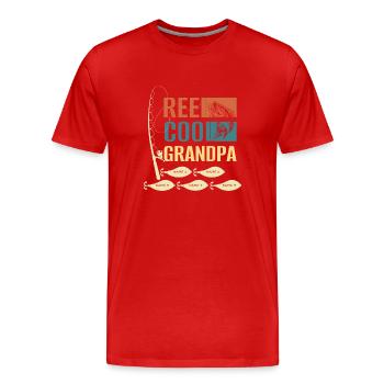 Reel Cool Opa Cool Opa Fischerei Zitate - Männer Premium Bio T-Shirt - Rot - Vorne - Damien (186cm)
