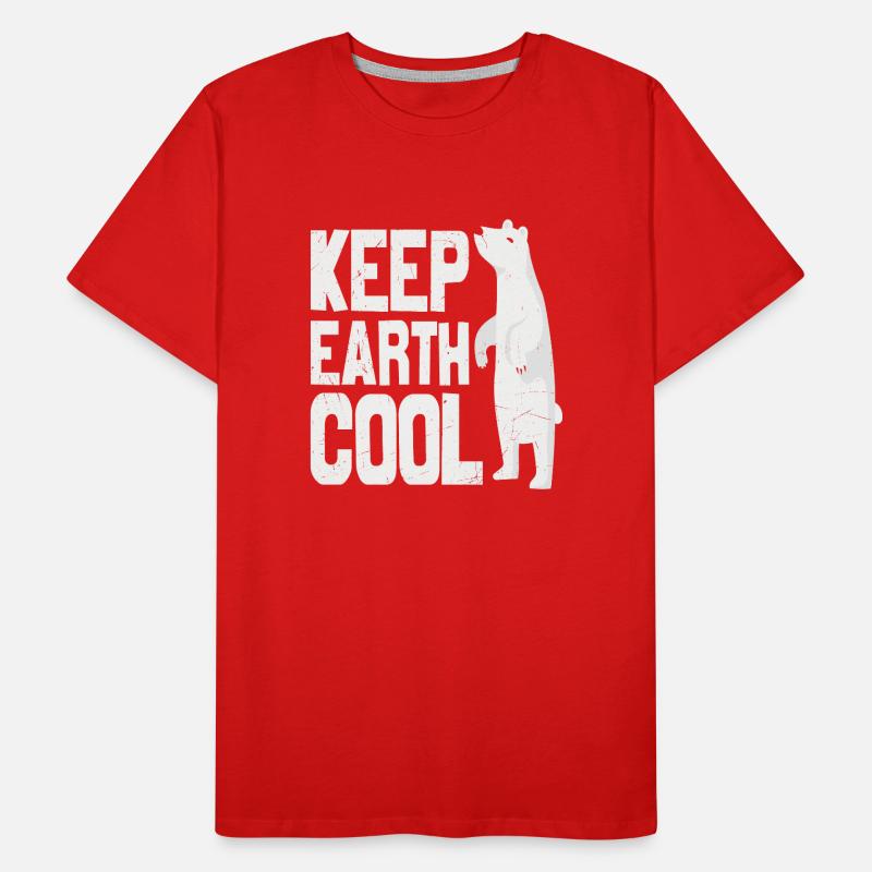Halten Sie die Erde kühl Die Erde schützen Sie das Eisbärentier Männer Premium Bio T-Shirt