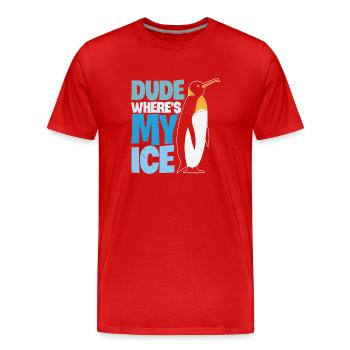 Dude Where's My Ice Kiwi Protection - Men's Premium Organic T-Shirt - red - Front - Damien (186cm)