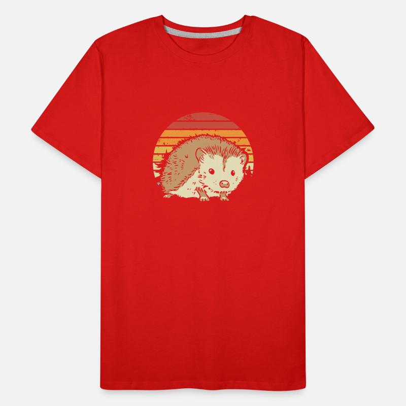 Süßer Igel Retro Männer Premium Bio T-Shirt
