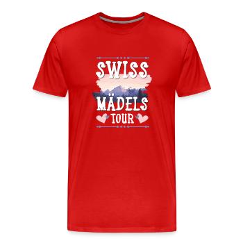 Swiss Mädels Tour - Männer Premium Bio T-Shirt - Rot - Vorne - Damien (186cm)