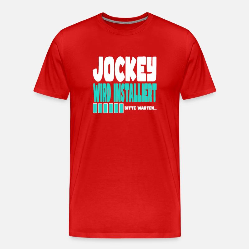 Jockey wird installiert - Männer Premium Bio T-Shirt - Rot