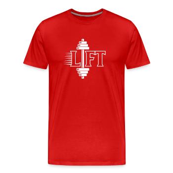 Lift Workout Gym Gewichtheben Gewichtheber - Männer Premium Bio T-Shirt - Rot - Vorne - Damien (186cm)