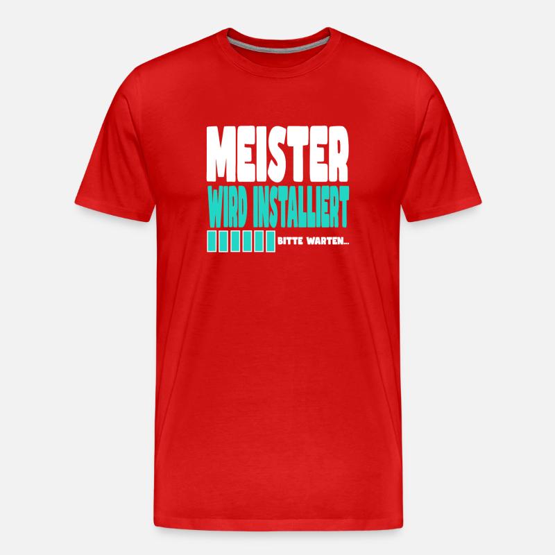 Meister wird installiert - Männer Premium Bio T-Shirt - Rot