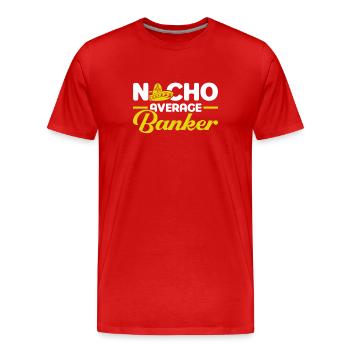 Banquier Banque Argent Banquier - T-shirt bio Premium Homme - rouge - Devant - Damien (186cm)