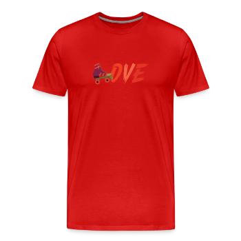 Roller Skate Roller Skating Roller Derby - T-shirt bio Premium Homme - rouge - Devant - Damien (186cm)