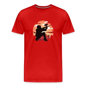 Joueur de Paintball Paintball - T-shirt bio Premium Homme - rouge - Devant - Damien (186cm)