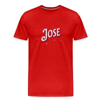 Jose Namen personalisiert - Männer Premium Bio T-Shirt - Rot - Vorne - Damien (186cm)