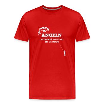 ANGELN DIE UNVERDÄCHTIGSTE ART DES NICHTSTUNS - Männer Premium Bio T-Shirt - Rot - Vorne - Damien (186cm)