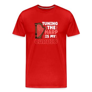 Harp Musical Instrument Harp Teacher - Men's Premium Organic T-Shirt - red - Front - Damien (186cm)