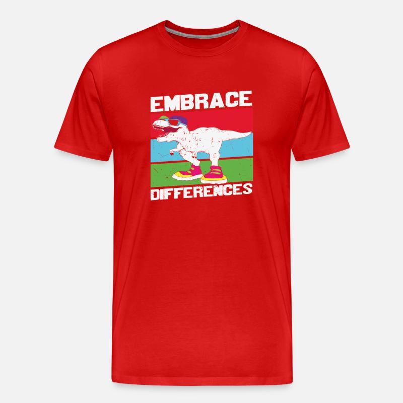 Embrace The Difference Different Quotes - Men's Premium Organic T-Shirt - red