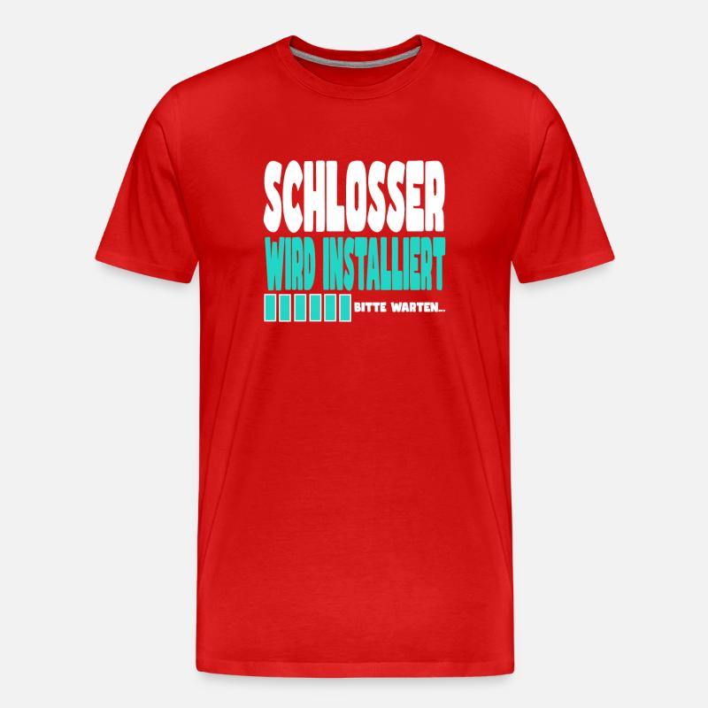 Schlosser wird installiert - Männer Premium Bio T-Shirt - Rot