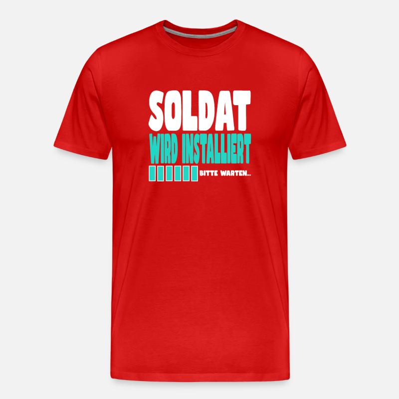 Soldat wird installiert - Männer Premium Bio T-Shirt - Rot