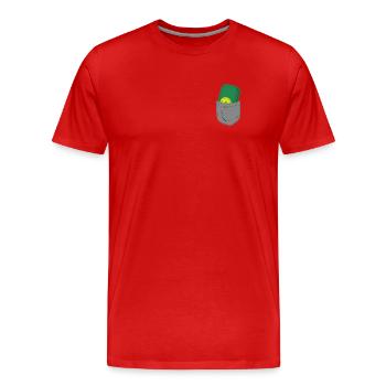 Pickleball Pocket - Männer Premium Bio T-Shirt - Rot - Vorne - Damien (186cm)