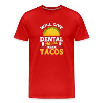 Dentist Dental Gift Medical Student Dentist - Men's Premium Organic T-Shirt - red - Front - Damien (186cm)