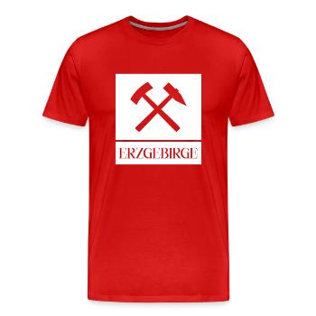 Erzgebirge Bergbau - Männer Premium Bio T-Shirt - Rot - Vorne - Damien (186cm)
