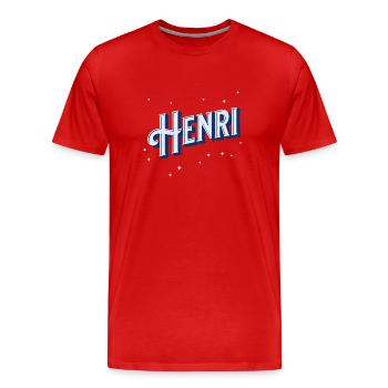 Henri Namen personalisiert - Männer Premium Bio T-Shirt - Rot - Vorne - Damien (186cm)