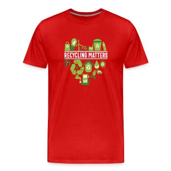 Wählen Sie, um weiterzumachen Geben Sie niemals auf - Männer Premium Bio T-Shirt - Rot - Vorne - Damien (186cm)